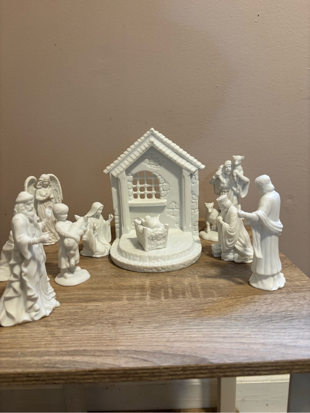 "A Child Is Born" Nativity Figurine Set - White Vintage Department 56